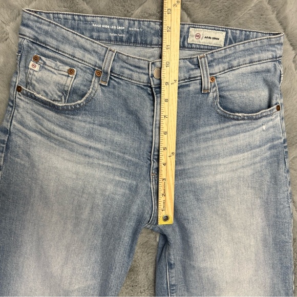 AG Saige Wide Leg Mid Rise Crop Jeans Size 29 In 18 Years Olso Wash - Picture 11 of 15
